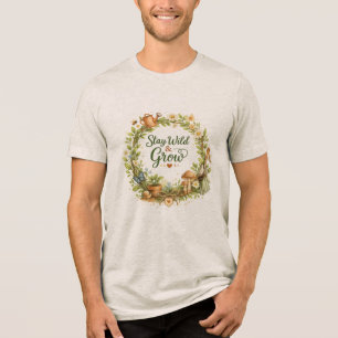 T-shirt En Tri-matière Couronne florale aquarelle botanique Inspirante 