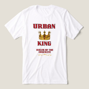 T-SHIRT  EN TRI-MATIÈRE COURONNEMENT D'UN ROI URBAIN BLANC & ROUGE HOMMES