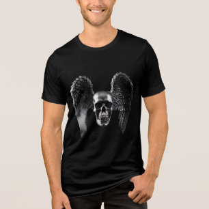 T-shirt En Tri-matière Crâne ailé en argent