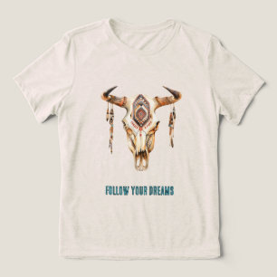 T-shirt En Tri-matière Crâne de la corne des taureaux de la tribu autocht