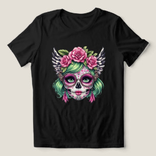 T-shirt En Tri-matière Crâne de sucre Nerd grandes lunettes Couronne flor