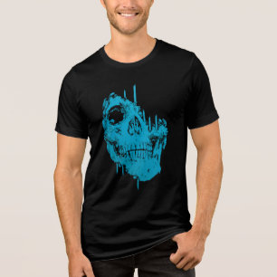 T-shirt En Tri-matière Crâne gelé : sinistre décomposition bleue