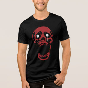 T-shirt En Tri-matière Crâne Rouge Ruisselant : Tranchant Gothique