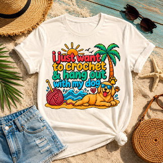 T-shirt En Tri-matière Crochet soleil mon chien c'est mon genre d'été