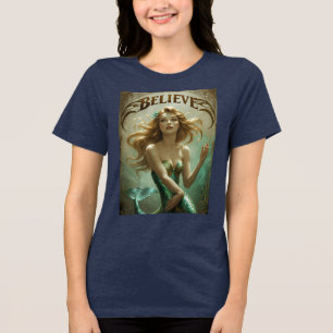 T-shirt En Tri-matière Croyez Mermaid Art Womens Inspirational Ocean Tee