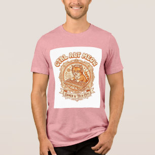 T-shirt En Tri-matière Ctrl Alt Miaou Chat Joueur Tech Vintage Vectoriel