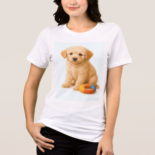 T-shirt En Tri-matière Cue bouillie - Chiot de caniche avec jouet à annea