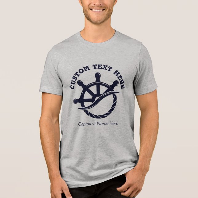 T-shirt En Tri-matière Custom Captain Boat Nautical Gift (Recto)