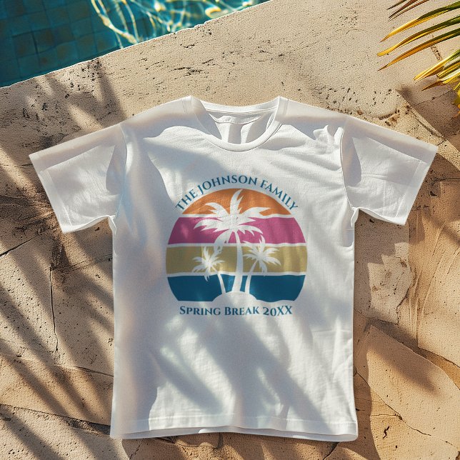 T-shirt En Tri-matière Cute Beach Coucher de soleil Palmiers Personnalisé (Créateur téléchargé)