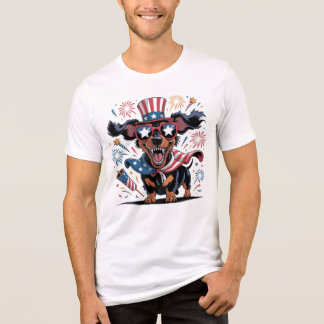 T-shirt En Tri-matière Dachshund Chien patriotique 4 juillet Drapeau amér