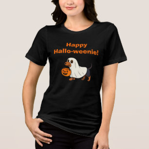 T-shirt En Tri-matière Dachshund drôle Halloween Joyeux Hallo-weenie