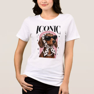 T-shirt En Tri-matière Dachshund Emblématique - Chien Saucisse Rétro Glam