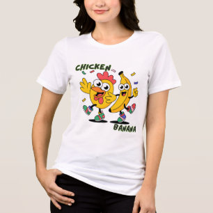 T-SHIRT  EN TRI-MATIÈRE DANSE DU POULET BANANE