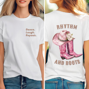 T-shirt En Tri-matière Danse, Rire, Répéter, Rythme et Bottes