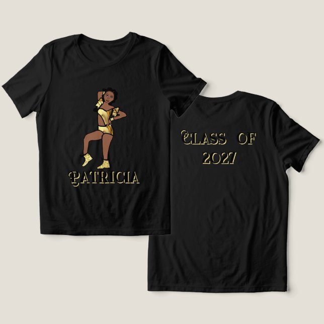 T-shirt En Tri-matière Danseur d'or liquide #1 (Design Recto & Verso)
