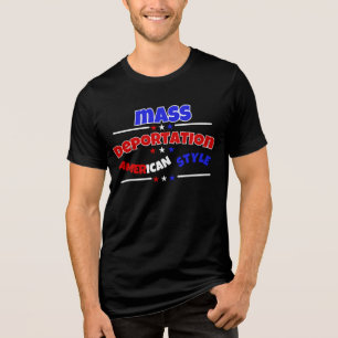 T-SHIRT EN TRI-MATIÈRE DÉPORTATION DE MASSE : STYLE AMÉRICAIN
