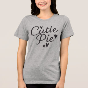 T-shirt En Tri-matière Design de typographie "Cutie Pie" romantique