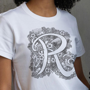 T-shirt En Tri-matière Dessin d'art initial de gribouillis de gribouillis