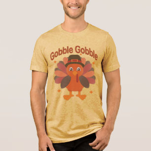 T-shirt En Tri-matière Dessin de dinde de Thanksgiving mignon – “Gloussem