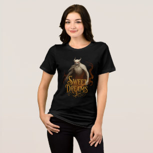 T-shirt En Tri-matière Dessin de l'horreur démon "Sweet Dreams" en or