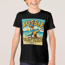 Dessin Kangaroo Surfing Graphic Tee pour Beach Lov