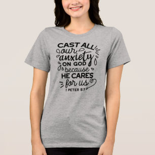 T-shirt En Tri-matière Déversez toute votre anxiété – 1 Pierre 5:7 Verset