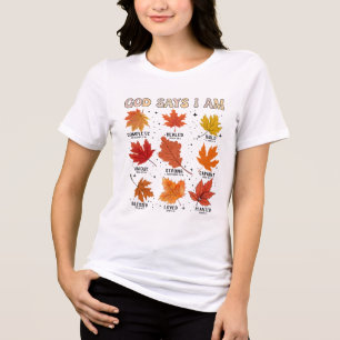 T-shirt En Tri-matière Dieu dit que j'ai automne moisson automne tomber f