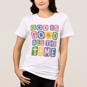 T-shirt En Tri-matière Dieu est bon tout le temps Rétro foi