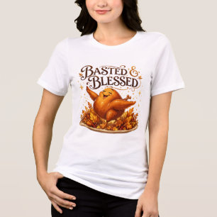 T-shirt En Tri-matière Dindon drôle de Thanksgiving "Arrosé & Bénit"