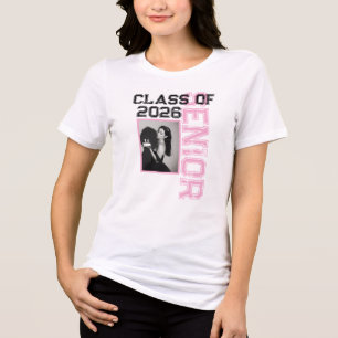 T-shirt En Tri-matière Diplômé de la promotion 2026 Photo Rose & Noir 1