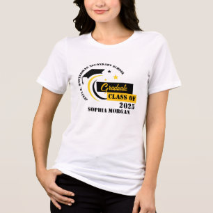 T-shirt En Tri-matière Diplômé Jaune Noir Blanc