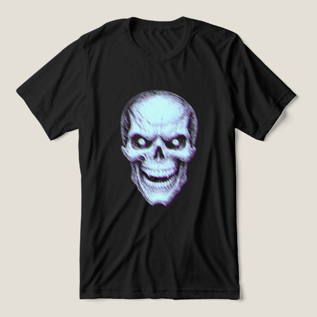 T-shirt En Tri-matière Distorted 3D glitch-style Skull (Design Recto)