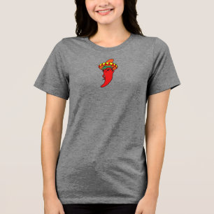 T-shirt En Tri-matière Divine Piment Kawaii Rouge Chapeau Mexicain