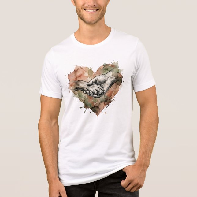 T-shirt En Tri-matière Dog Lover Human Animal Bond Watercolor Heart (Recto)
