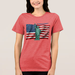 T-shirt En Tri-matière Drapeau américain de 250 ans avec la Statue de la