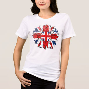 T-shirt En Tri-matière Drapeau britannique tournesol à l'aspect usé pour 