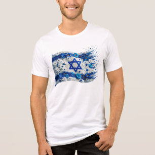 T-shirt En Tri-matière Drapeau du Peuple d'Israël fleuri en fleurs