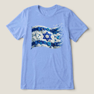 T-shirt En Tri-matière Drapeau du peuple d'Israël fleurissant dans les fl