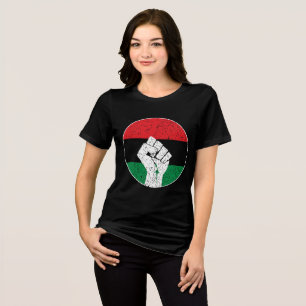 T-shirt En Tri-matière Drapeau panafricain Poing, histoire noire afro-amé