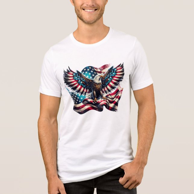 T-shirt En Tri-matière Drapeau Patriotique Eagle USA 4 juillet (Recto)