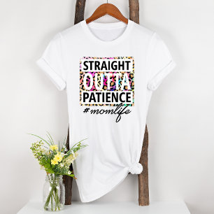 T-shirt En Tri-matière Droit devant Patience Maman Vie Leapord Imprimer