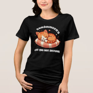 T-shirt En Tri-matière Drôle Chat de Shrodinger (Ne pas déranger)