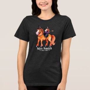 T-shirt En Tri-matière Drôle Cheval Sorcier Couple