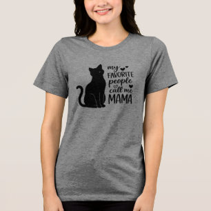 T-shirt En Tri-matière Drôle Mon peuple préféré m'appelle MAMAN Chat noir