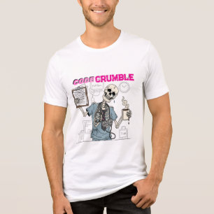 T-shirt En Tri-matière Drôle Skeleton "Code Crumble" Med Nurse Humour Cad