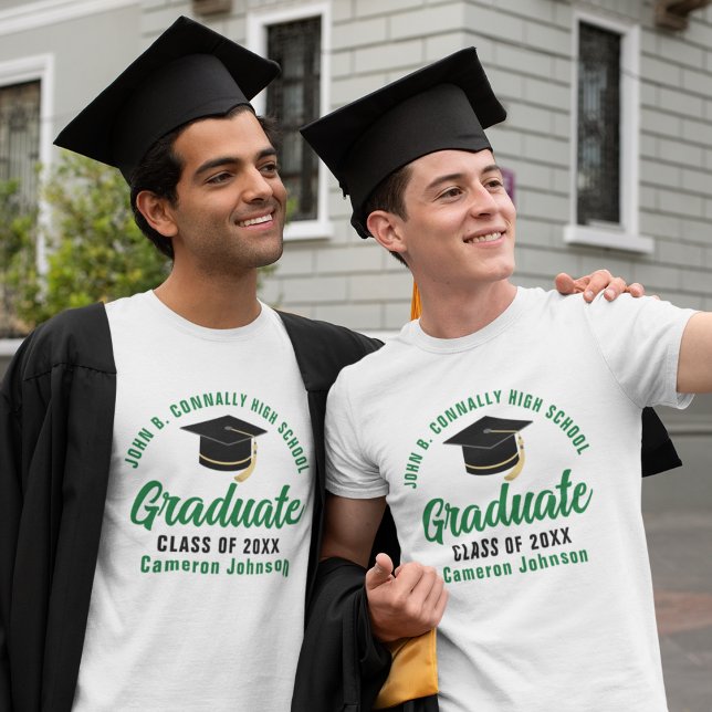 T-shirt En Tri-matière Ecole Green Graduate Custom 2025 Graduation (Créateur téléchargé)
