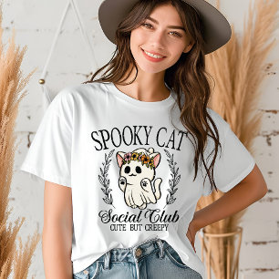 T-shirt En Tri-matière Éffrayant Cat Social Club Cute Halloween