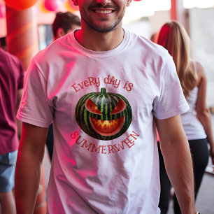 T-shirt En Tri-matière Éffrayant été de la pastèque d'été Jack-o'-lantern