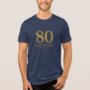 T-shirt En Tri-matière Elégante Marine & Gold 80e & Légendaire Anniversai