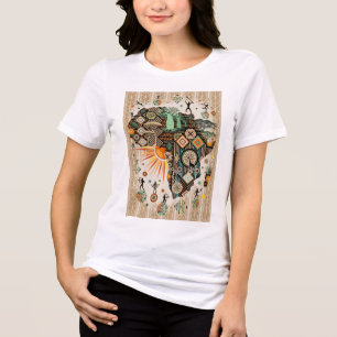 T-shirt En Tri-matière Éléments de motif décoratif tribal carte d'Afrique